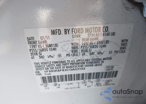 2012 Ford Explorer Limited z USA, uszkodzony, nr VIN 1FMHK8F83CGA03152